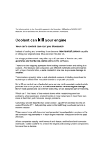 coolant can kill your engine