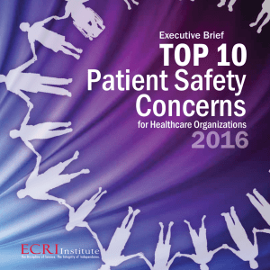 TOP 10 Patient Safety Concerns