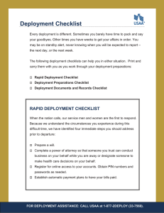 Deployment Checklist