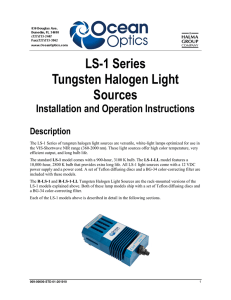 LS-1 Series Tungsten Halogen Light Sources