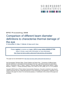 Comparison of different beam diameter definitions to characterise