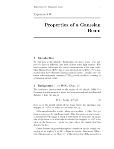 Properties of a Gaussian Beam
