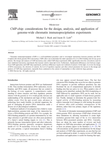 ChIP-chip: considerations for the design, analysis, and application of