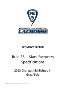 Rule 25 Manufacturers Specifications