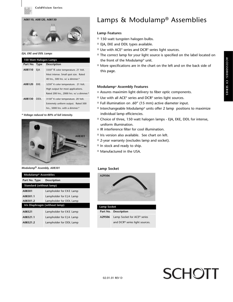 schott-fostec-data-sheets-lamps-and-accessories-for-light-sources