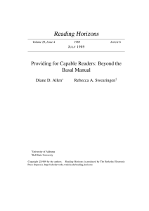 Providing for Capable Readers: Beyond the Basal Manual