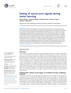 Gating of neural error signals during motor learning | eLife