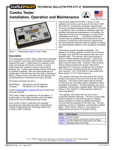 Combo Tester Installation, Operation and Maintenance