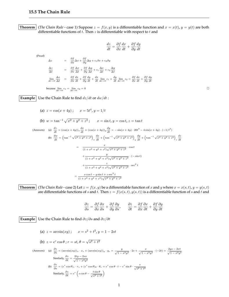 15 5 The Chain Rule