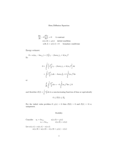 Heat/Diffusion Equation dw dt k d%w dx% ` # k constant w x, #! ` φ x