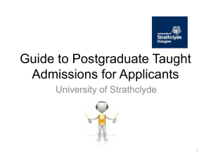Applicant Guide to Postgraduate Taught Admissions System