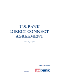 U.S. BANK DIRECT CONNECT AGREEMENT