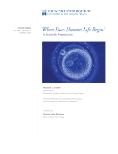 When Does Human Life Begin? A Scientific Perspective
