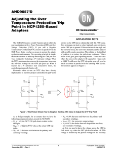 Adjusting the Over Temperature Protection Trip Point in NCP1250