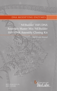 manual NEBuilder HiFi DNA Assembly Master Mix, NEBuilder HiFi