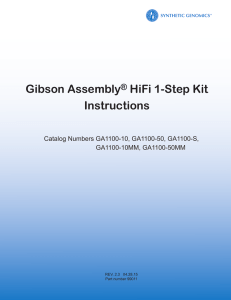 Gibson Assembly® HiFi 1-Step Kit Instructions - SGI-DNA