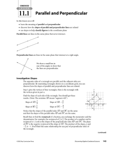 L E S S O N 11.1 Parallel and Perpendicular