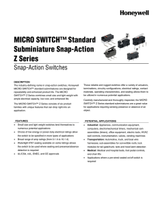 MICRO SWITCH™ Standard Subminiature Snap-Action Z - Digi-Key