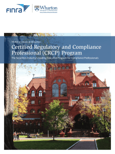 Certified Regulatory and Compliance Professional(CRCP