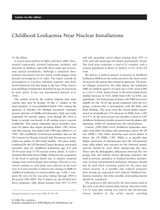 Childhood Leukaemia Near Nuclear Installations