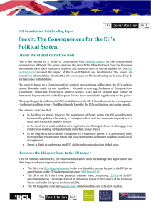 Brexit: The Consequences for the EU`s Political System