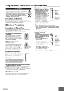 1 Safety Precautions for Electrodes and Electrode Holders