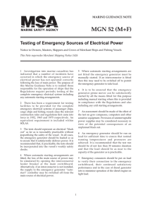 MGN 52 Testing of emergency sources of electrical power