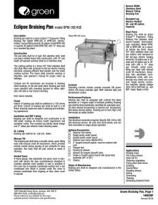 Eclipse Braising Pan model BPM-30E/40E
