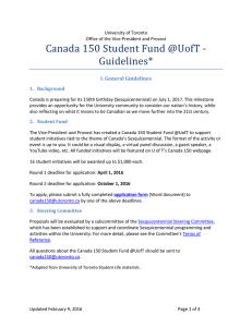 Canada 150 Student Fund @UofT - Guidelines - Vice