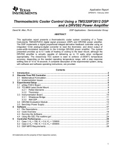 Thermo-Electric Cooler Control Using a