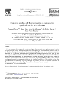 Transient cooling of thermoelectric