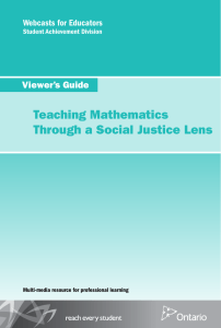 Teaching Mathematics Through a Social Justice Lens