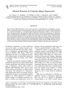 Rogers (2002) Mental rotation in unipolar major