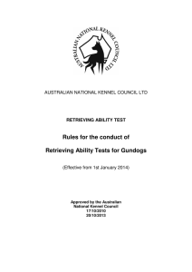 Rules for the conduct of Retrieving Ability Tests for Gundogs