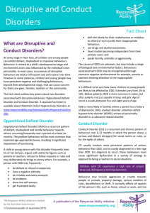 Disruptive and Conduct Disorders