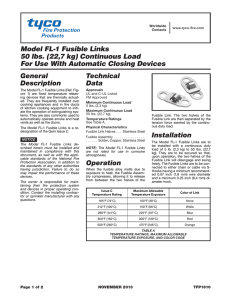 Model FL-1 Fusible Links 50 lbs. (22,7 kg) Continuous Load For Use