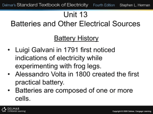Unit 13 Batteries and Other Electrical Sources