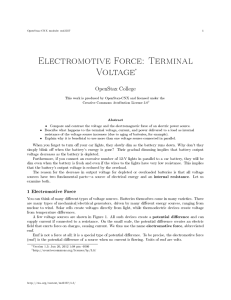 Electromotive Force: Terminal Voltage