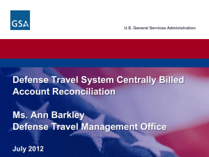 Defense Travel System Centrally Billed Account