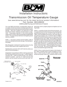 Installation Instructions Transmission Oil Temperature Gauge
