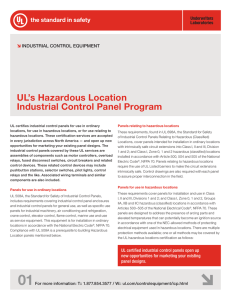 UL`s Hazardous Location Industrial Control Panel Program