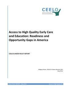 Access to High Quality Early Care and Education