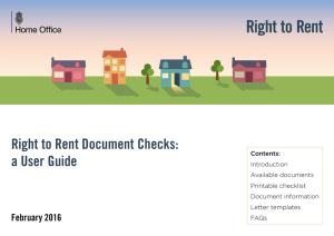 Right to Rent Document Checks: a User Guide