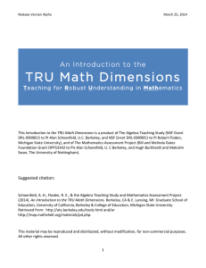 TRU Math Dimensions - the Mathematics Assessment Project