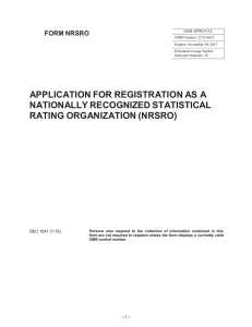 Application for Registration as a Nationally Recognized Statistical