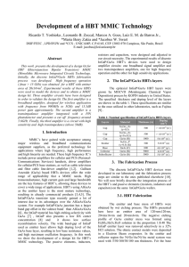 Development of a HBT MMIC Technology