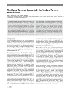 The Use of Personal Accounts in the Study of Severe Mental Illness