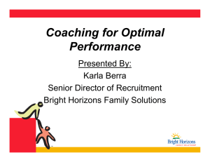 Coaching for Optimal Performance