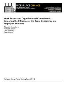 Work Teams and Organizational Commitment