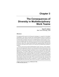 The Consequences of Diversity in Multidisciplinary Work Teams